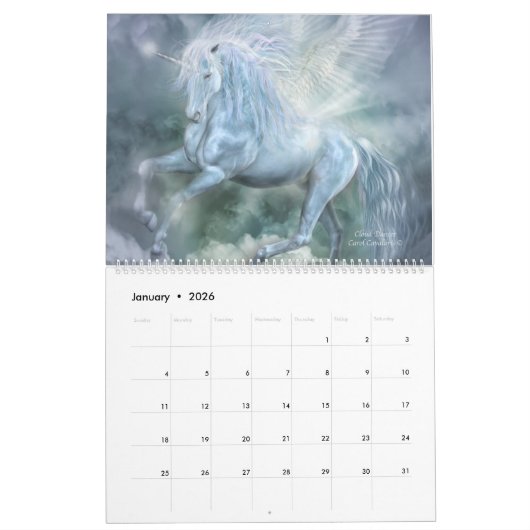 Unicorns Art Calendar Kalender (Jan 2026)