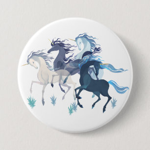 Unicorns badge draaien ronde button 7,6 cm