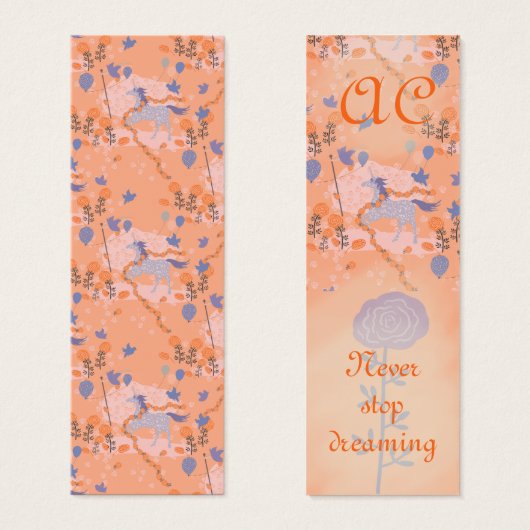 Unicorn's Birthday Party Personalized Bladwijzer Mini Visitekaartjes (Voorkant /achterkant)