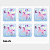 Unicorn's Birthday Party Vierkante Sticker (Vel)