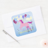 Unicorn's Birthday Party Vierkante Sticker (Envelop)