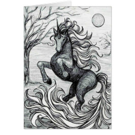 Unicorns Black Unicorn Black & White Tekening