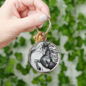 Unicorns Black Unicorn Black & White Tekening Sleutelhanger (Hand)