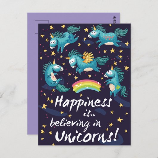 Unicorns Briefkaart (Voorkant / Achterkant)