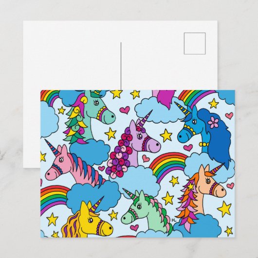 Unicorns Briefkaart (Voorkant / Achterkant)