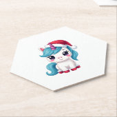 Unicorns Christmas_Santa Claus Unicorn Tank Top (3 Kartonnen Onderzetters (Schuin)