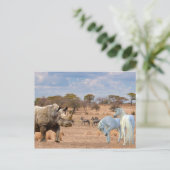 Unicorns Cubby Rhino Rhinoceros Afrika Briefkaart (Staand voorkant)