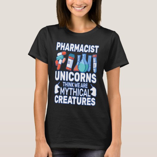 Unicorns Denk aan apothekersapotheker T-shirt (Voorkant)