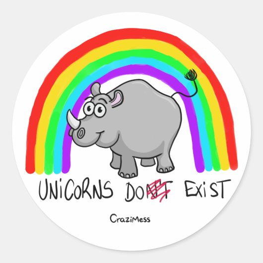 Unicorns do exist ronde sticker (Voorkant)