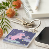 Unicorn's Dream Fantasy Illustratie Sleutelhanger (Voorkant Rechts)