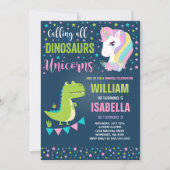 Unicorns en dinosauriërs op zaterdag kaart (Voorkant)