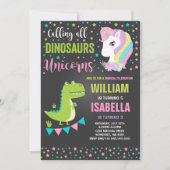 Unicorns en dinosauriërs op zaterdag kaart (Voorkant)