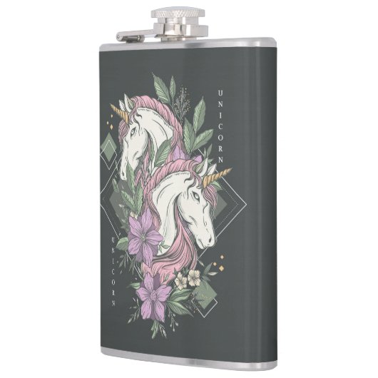 Unicorns en Flowers Heupfles (Links)