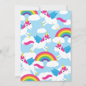 Unicorns en Rainbow 1st Birthday Cute Invitations Kaart (Achterkant)