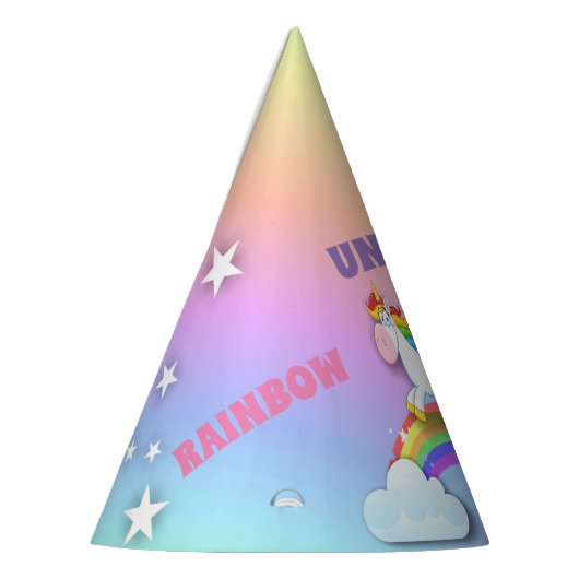 Unicorns en Rainbow Verjaardagsfeest Pet Feesthoedjes (Links)