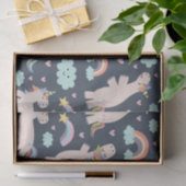 Unicorns en Rainbows Blue Pink Girl Pattern Kind Tissuepapier (Geschenk)