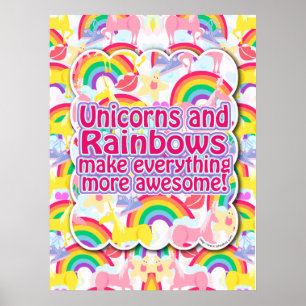 Unicorns en Rainbows het Poster! Poster
