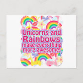 Unicorns en regenbogen briefkaart (Voorkant)