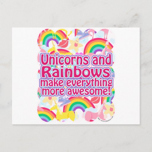 Unicorns en regenbogen briefkaart (Voorkant)