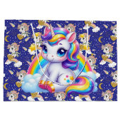 Unicorns en regenbogen groot cadeauzakje (Achterkant)