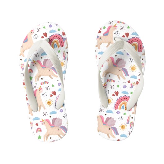 Unicorns en regenbogen kinder teenslippers (Voetbed)
