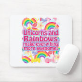 Unicorns en regenbogen muismat (Met muis)