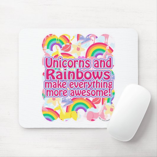 Unicorns en regenbogen muismat (Met muis)