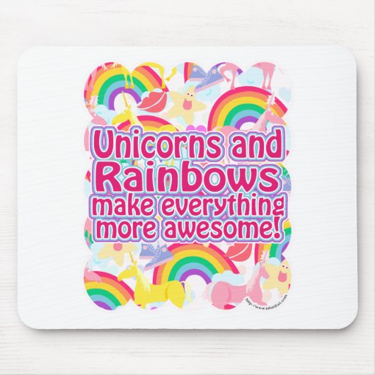 Unicorns en regenbogen muismat (Voorkant)