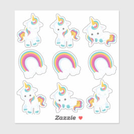 Unicorns en regenbogen sticker