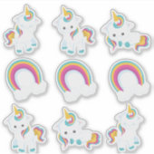 Unicorns en regenbogen sticker (Voorkant)