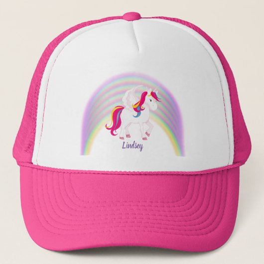 Unicorns en regenbogen trucker pet (Voorkant)