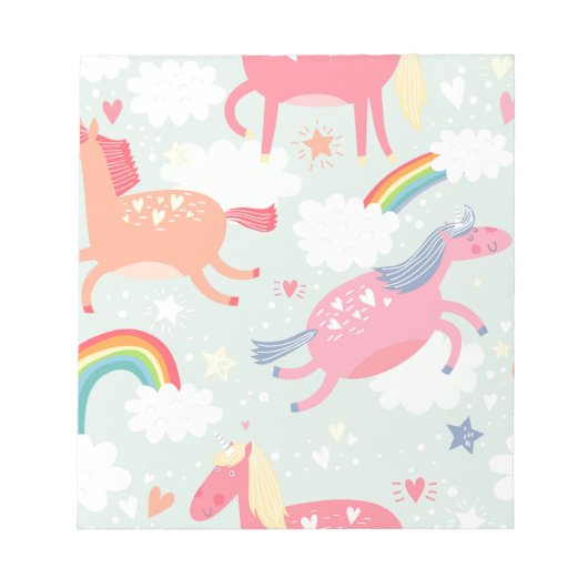 Unicorns en regenboog notitieblok (Voorkant)