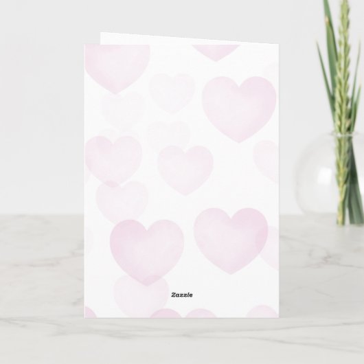 Unicorns en roze harten op zaterdag kaart (Achterkant)