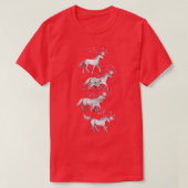 Unicorns en sterren op zachte grijs t-shirt (Design voorkant)