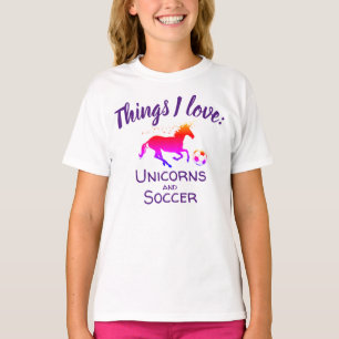 Unicorns en Voetbal T-shirt