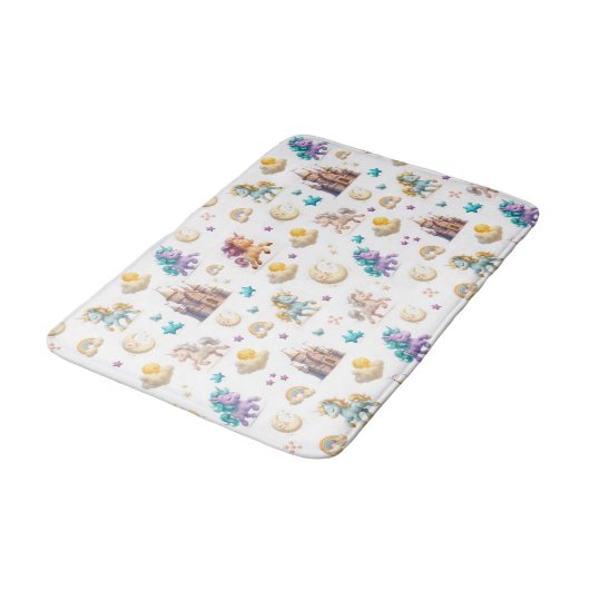 Unicorns & Fairytale Castle - Fantasy Bathroom Badmat (Gekanteld)