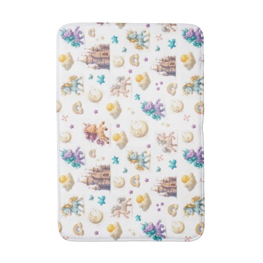 Unicorns & Fairytale Castle - Fantasy Bathroom Badmat (Voorkant Verticaal)
