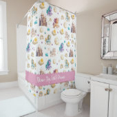 Unicorns & Fairytale Castle - Fantasy Design Douchegordijn (In situ)
