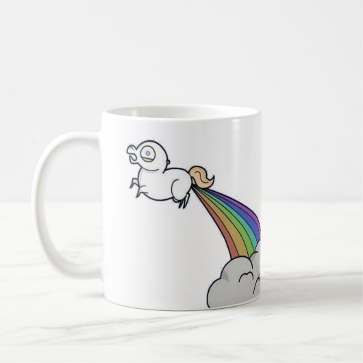 Unicorns Fart Rainbows Coffee Mok (Links)
