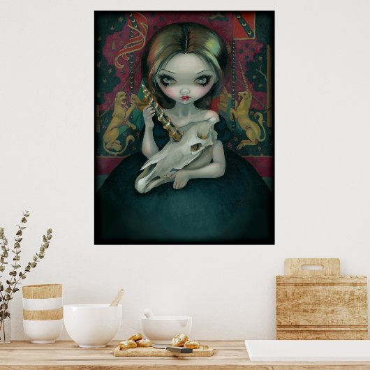 Unicorn's Ghost ART PRINT gothic medieval tapestry (Keuken)