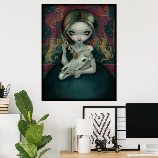 Unicorn's Ghost ART PRINT gothic medieval tapestry (Thuiskantoor)