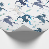 Unicorns glanzend verpakkingspapier cadeaupapier (Hoek)