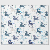 Unicorns glanzend verpakkingspapier cadeaupapier (Vlak)