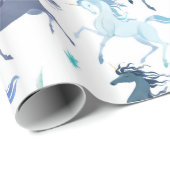 Unicorns glanzend verpakkingspapier cadeaupapier (Rol Hoek)