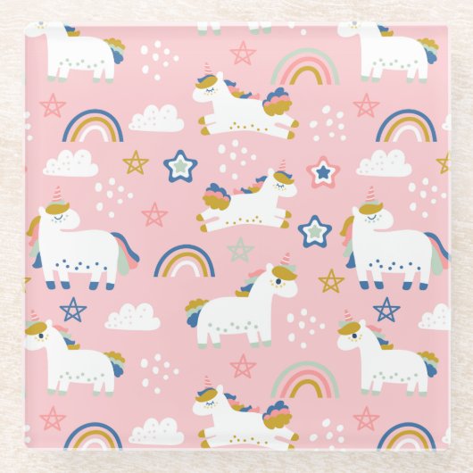 Unicorns Glazen Onderzetter (Voorkant)