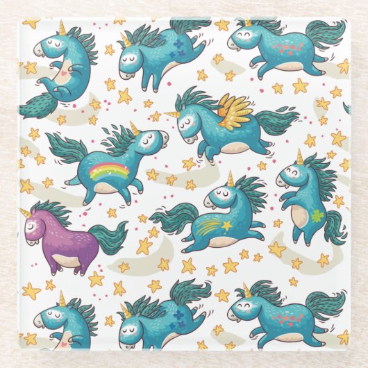 Unicorns Glazen Onderzetter (Voorkant)