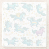 Unicorns Glazen Onderzetter (Achterkant)
