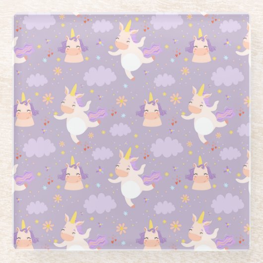 Unicorns Glazen Onderzetter (Voorkant)