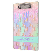 Unicorns glitter roze iridescent roos goudregenboo klembord (Links)