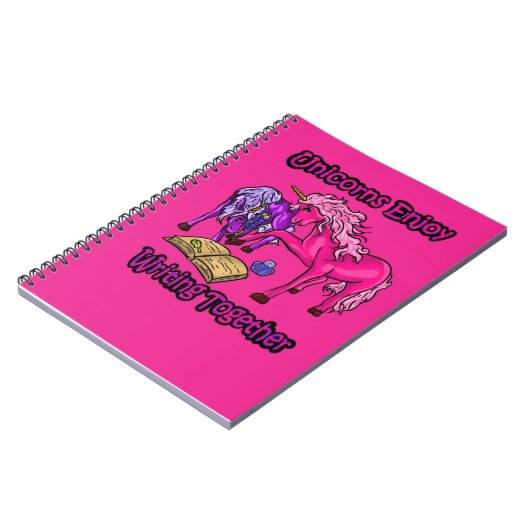 Unicorns hebben plezier met schrijven samen notitieboek (Linkerzijde)